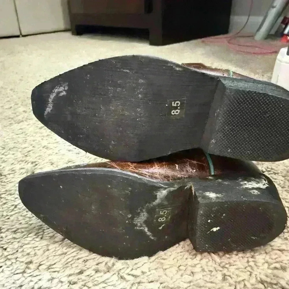 Smoky Mountain Western Cowboy Boots Brown Leather Floral Embroidered Girls 8.5 - Picture 5 of 5